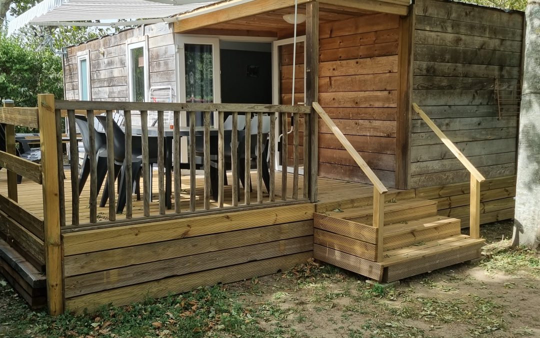 Location Mobil-Home 2 chambres Cottage bois avec Clim