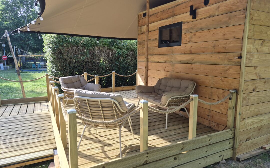 Location Cabane Bois Glamping avec Clim 2/3 Personnes Nouveauté 2026